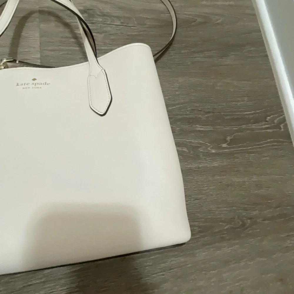 Kate Spade Harper Cream White Satchel with crossbody strap